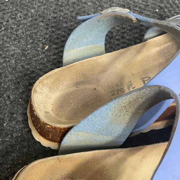 Betula by Birkenstock womens light blue toe sandals cork size womens 11/mens 9 - Picture 3 of 5